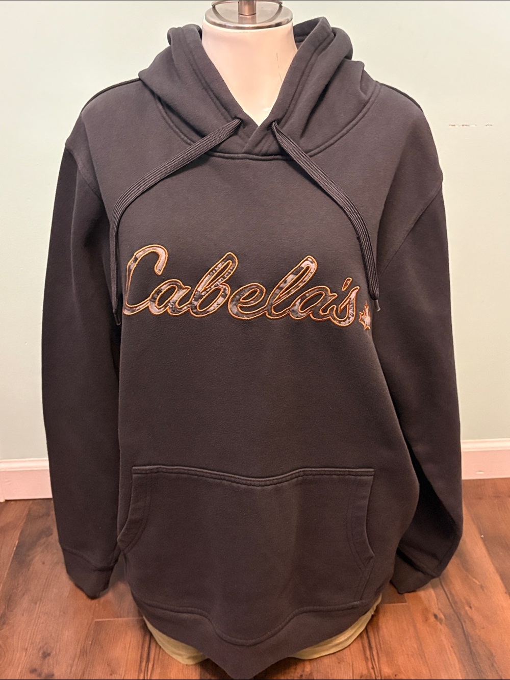 Cabela's Black Hoodie with Gold Script Logo